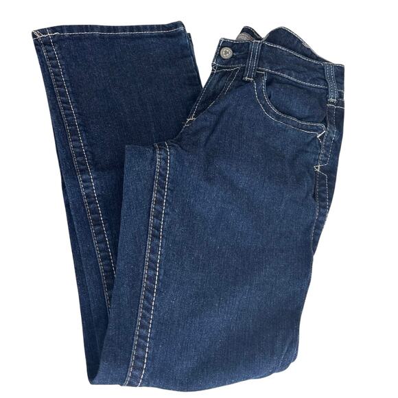 Ariat Fire Resistant Midrise Dark Blue Wash Bootcut Work Jeans Size 28 Short - Picture 4 of 15